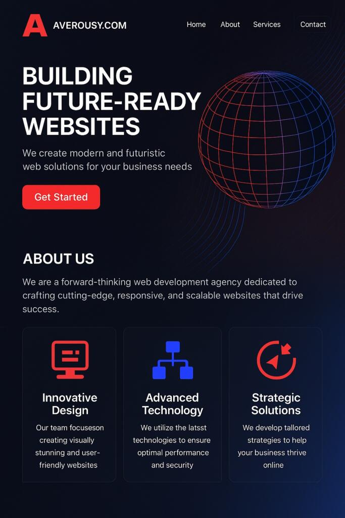 Jasa Buat Web Profesional: Cepat, Modern, dan Responsif - Averousy Contoh Desain Jasa Pembuatan Website Averousy