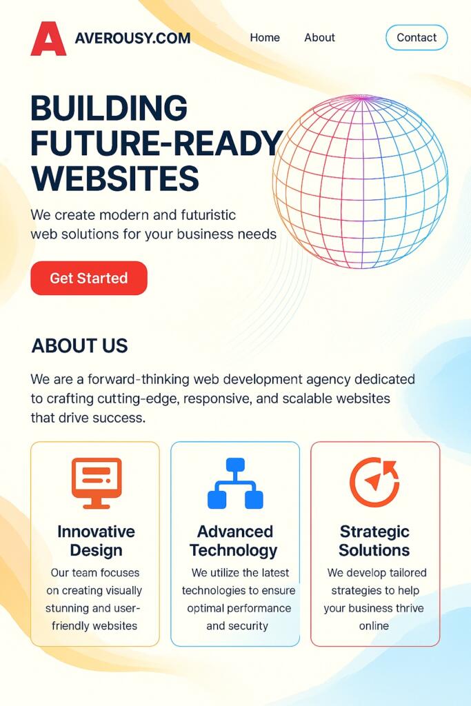 Jasa Buat Web Profesional: Cepat, Modern, dan Responsif - Averousy Contoh Desain Jasa Pembuatan Website Averousy Tampilan Lebih Cerah Dan Segar